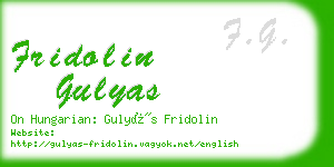 fridolin gulyas business card